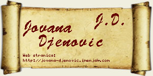 Jovana Đenović vizit kartica